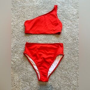 Women’s - Pink one shoulder swinsuit